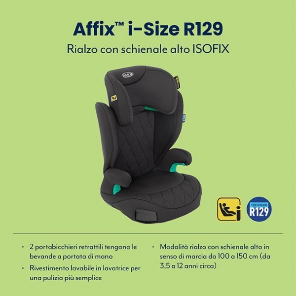Graco seggiolino Affix i-Size R129 Midnight