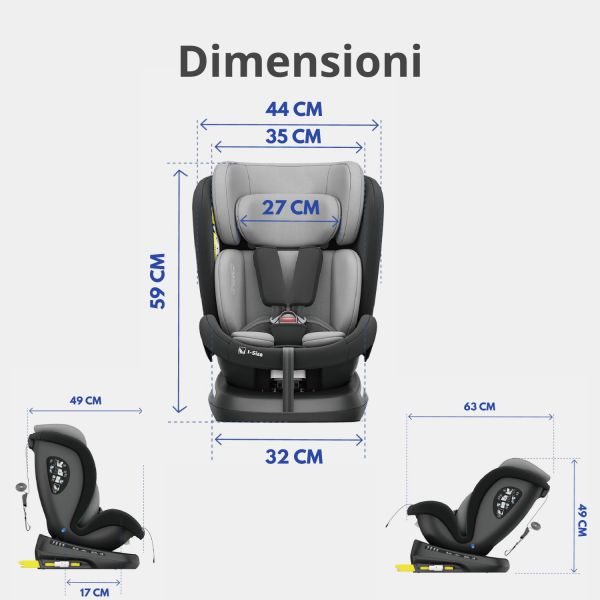 Seggiolino Auto Kiby Isofix Comfy-Fix 360&deg; i-Size (40&ndash;150 cm)