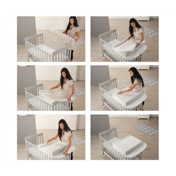 Piano Fasciatoio Azzurra Design Bianco + Materassino Baby Space Bianco/Grigio