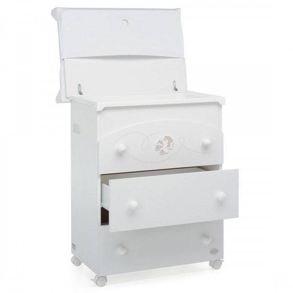 Cassettiera Fasciatoio Foppapedretti Babyfly Bianco
