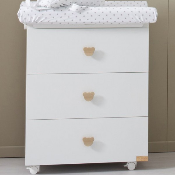 Cassettiera Fasciatoio Nanan Dadini con Pomelli Beige