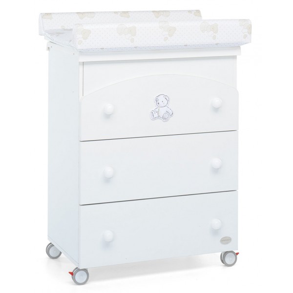 Cassettiera Fasciatoio Foppapedretti Peluche Bianco