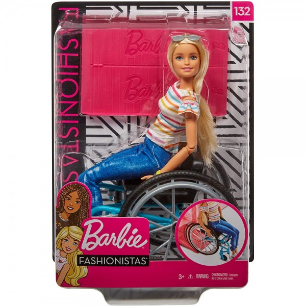 Bambola Barbie Fashionistas 132 Sedia a Rotelle 