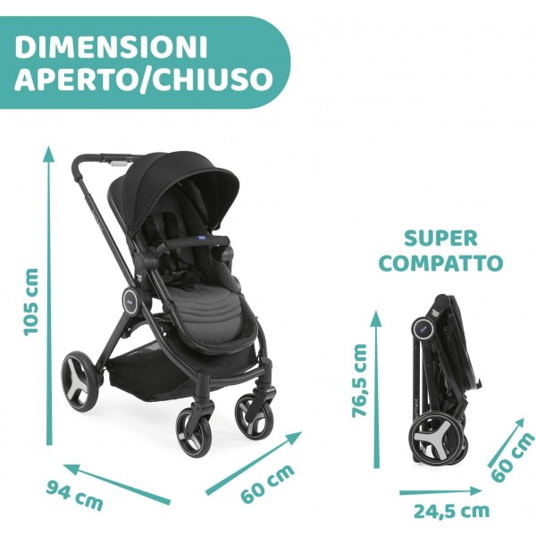Trio Chicco Best Friend Pro Light Black Re_Lux con Seggiolino Auto Kory Black