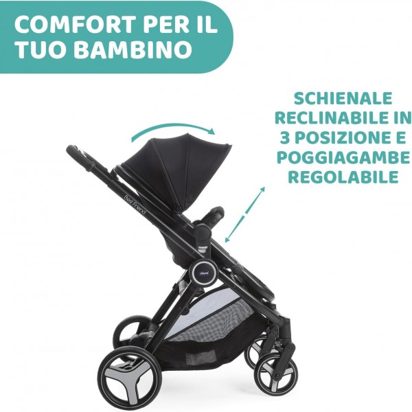 Trio Chicco Best Friend Pro Light Black Re_Lux con Seggiolino Auto Kory Black