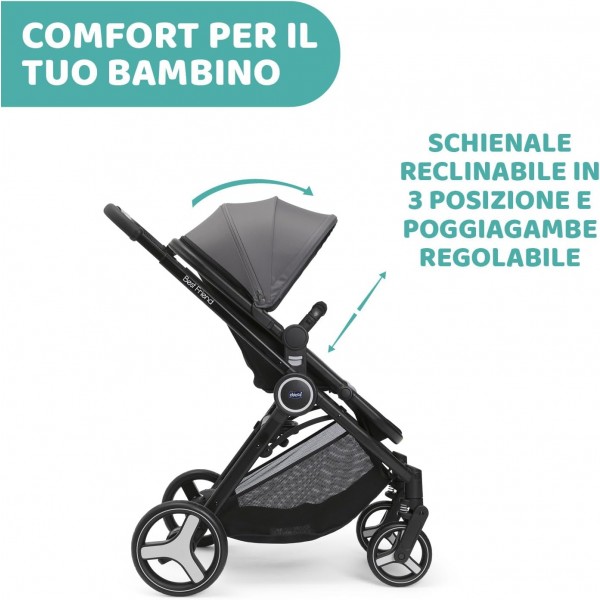 Trio Chicco Best Friend Pro Light Desert Taupe con Seggiolino Auto Kory i-Size Black