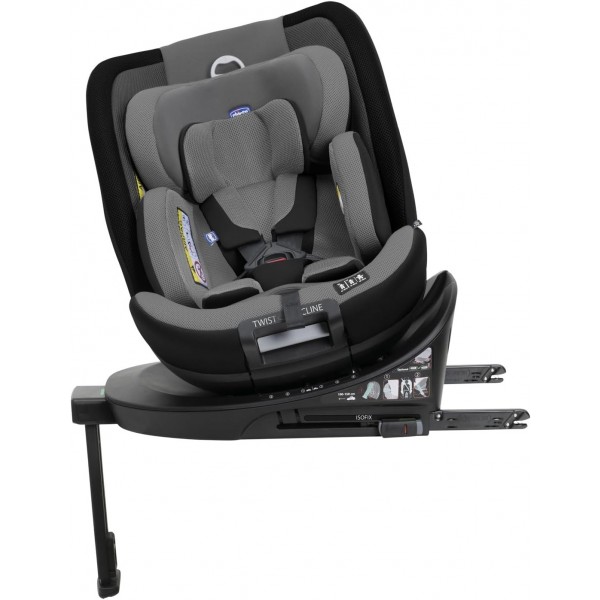 Chicco Seggiolino Auto isofix EverOne i-Size Ruotabile 360 (40-150 cm) Grey Black