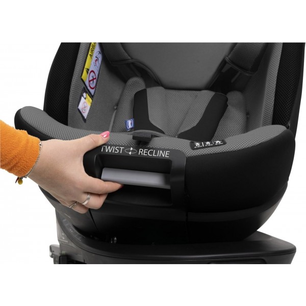 Chicco Seggiolino Auto isofix EverOne i-Size Ruotabile 360 (40-150 cm) Grey Black
