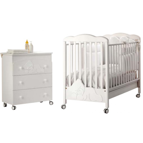 Lettino e Cassettiera Fasciatoio Baby Expert Coccolo Lux