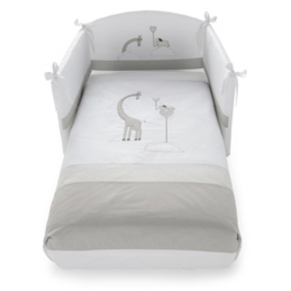 Completo Piumone Sfilabile Pali Savana Bianco Grigio