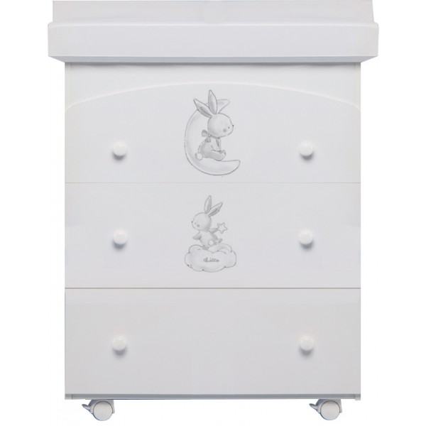 Cassettiera Fasciatoio Chicco Silver Nuvolette di Latte Bianca