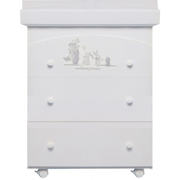 Cassettiera Fasciatoio Chicco Platinum Nuvolette di Latte Bianca