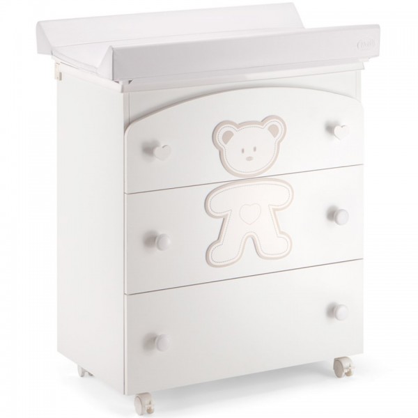 Cassettiera Fasciatoio Pali Tris Loving Bear Bianco