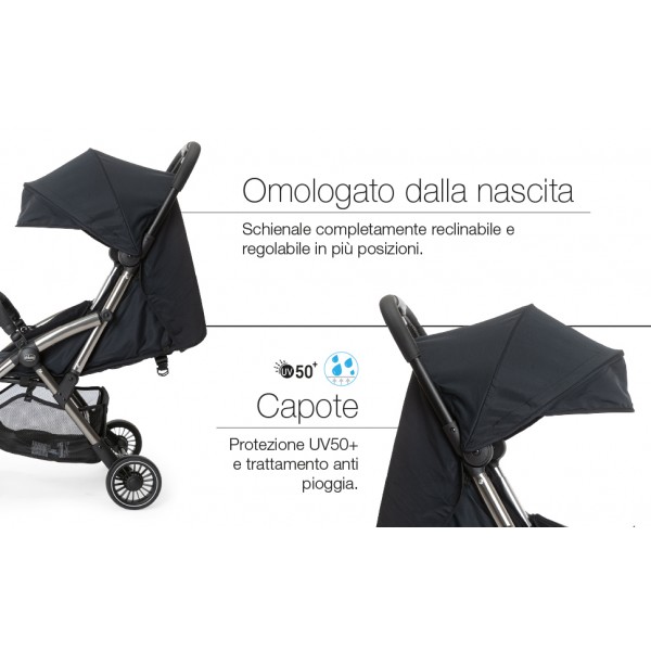 Passeggino Leggero Auto-Richiudibile Chicco Cheerio Jet Black