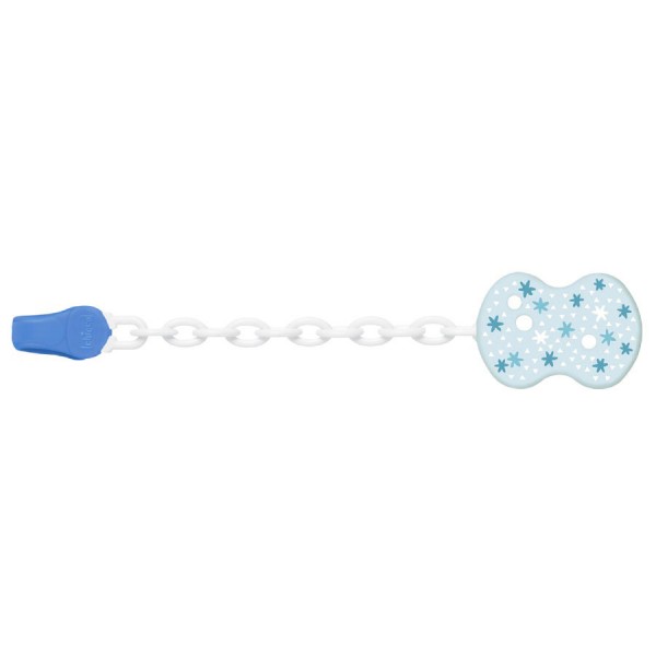 Clip Chicco Con Catenella Azzurro Stelle