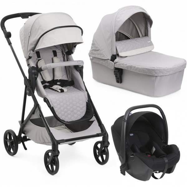 Trio Chicco Seety Florence Beige con Seggiolino Kory Essential i-Size Black