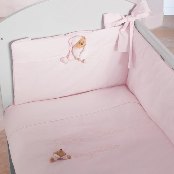 Lettino Nanan Mini-Me Puccio Rosa con Materasso + Completo Piumone