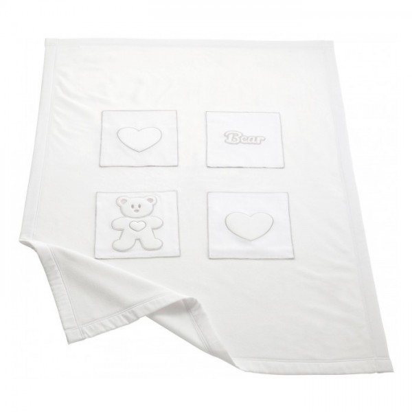 Copertina Pile Lettino Loving Bear Pali Bianco