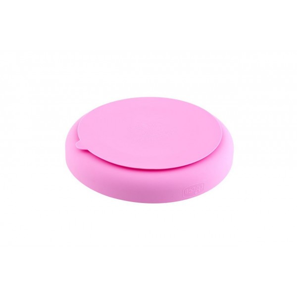 Piatto Chicco in Silicone con Ventosa Rosa