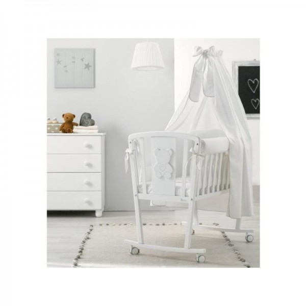 Culla Azzurra Design Funky Avana con Decoro Bianco