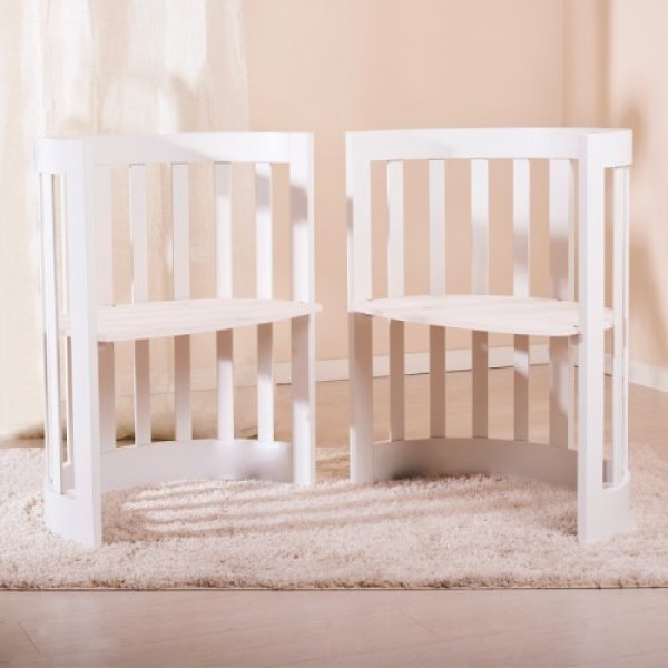 Culla ovale Nanan con kit trasformazione in lettino ed in poltroncine