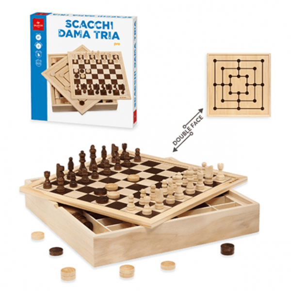 Gioco da Tavolo Dal Negro Scacchi Dama Tria Top