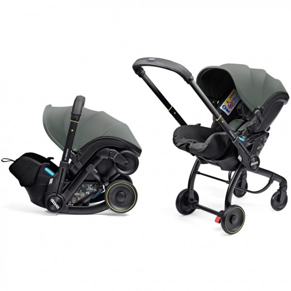 Seggiolino Auto Passeggino Doona X 2 In 1 i-Size R129 Gruppo 0+ Slate Green