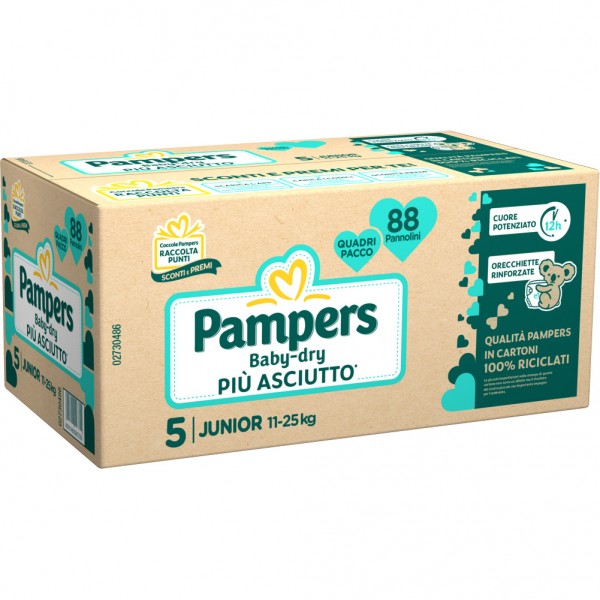 Pannolini Pampers Baby Dry Junior 11-25 Kg Misura 5 (88pz)