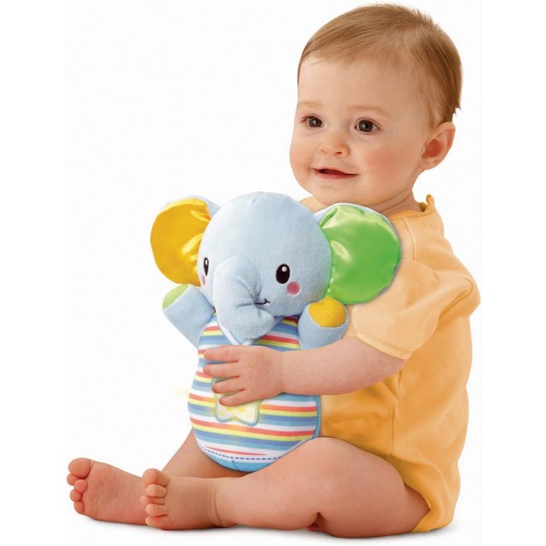 VTech Nino Elefantino Luminoso, Elefante Peluche Interattivo con più di 45 Canzoni