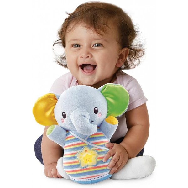 VTech Nino Elefantino Luminoso, Elefante Peluche Interattivo con più di 45 Canzoni