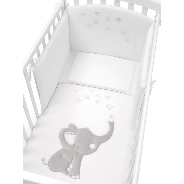 Completo Piumone Erbesi Elly Bianco Grigio