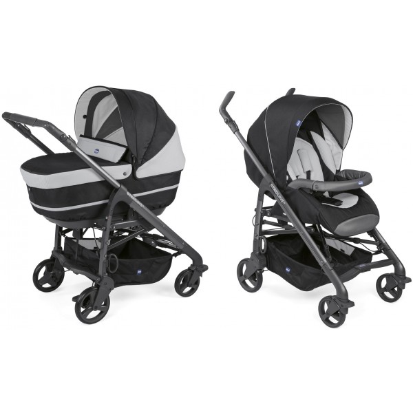Duo Chicco Love Up Jet Black + Seggiolino Auto Oasys 0+ Cool Grey