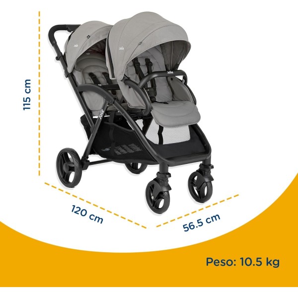 Passeggino Gemellare Joie Evalite Duo Pebble