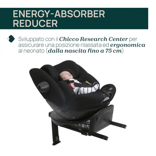 Chicco Seggiolino Auto isofix EverOne i-Size Ruotabile 360 (40-150 cm) Silver Ink