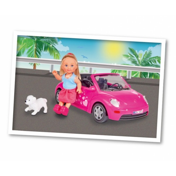 Bambola Simba Evi Love con Auto Beetle e Cucciolo