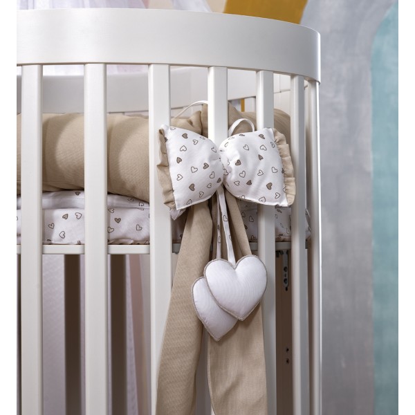 Culla Trasformabile in Lettino Co-Sleep Montessori Cuoricini Leonardo Bianco