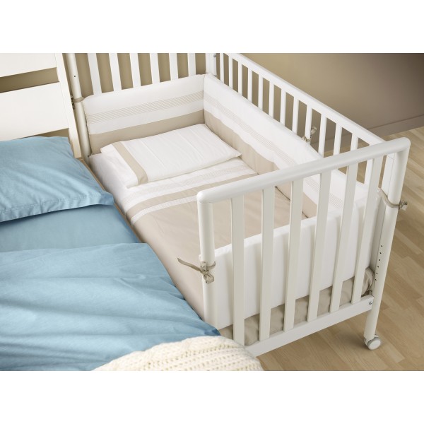 Set Pali Flippy Bianco Naturale (Lettino Trasformabile in Culla + 2 Materassi + Piumone Paracolpi)