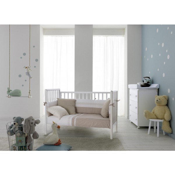 Lettino Evolutivo Co-Sleeping Pali Flippy Bianco Naturale (Trasformabile da Culla a Lettino a Divanetto a Poltroncina + 2 Materassi + Piumone Paracolpi)