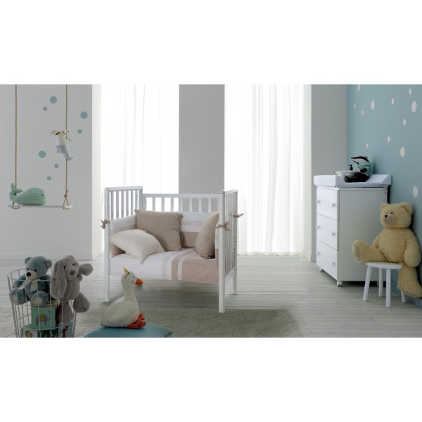 Lettino Evolutivo Co-Sleeping Pali Flippy Bianco Naturale (Trasformabile da Culla a Lettino a Divanetto a Poltroncina + 2 Materassi + Piumone Paracolpi)