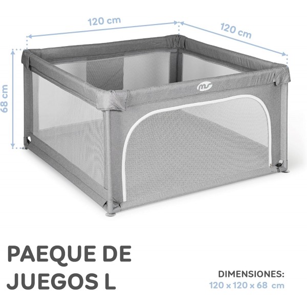 MS Innovaciones Parco giochi L - 120x120 - Grigio 