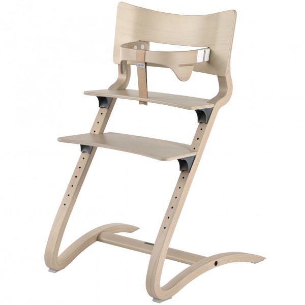 Seggiolone Leander High Chair Sbiancato + Barra Sicurezza Addominale