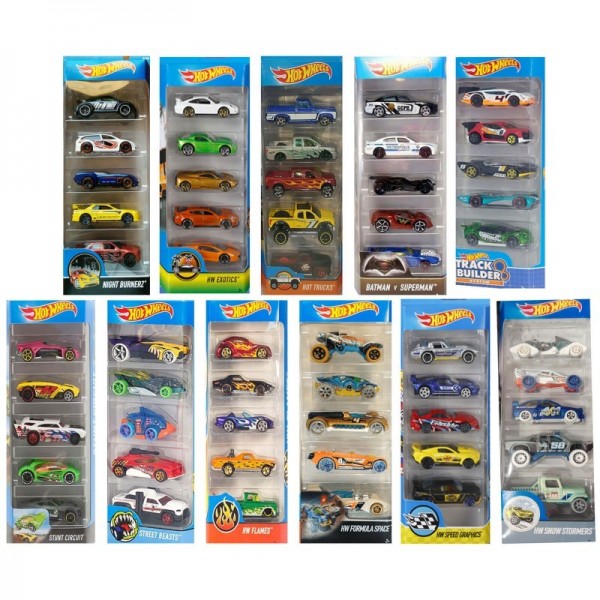 Set Macchinine Mattel Hot Wheels Modelli Casuali