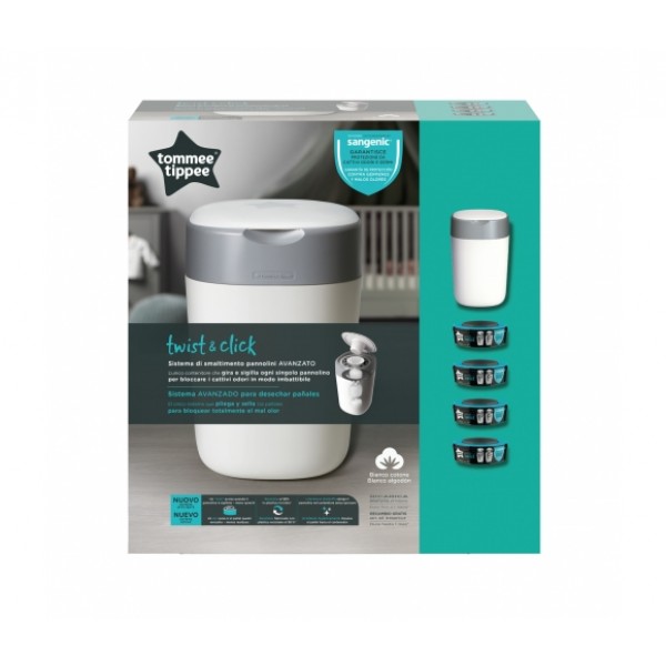 Contenitore Per Pannolini Sangenic Twist & Click Tommee Tippee + 4 Ricariche 