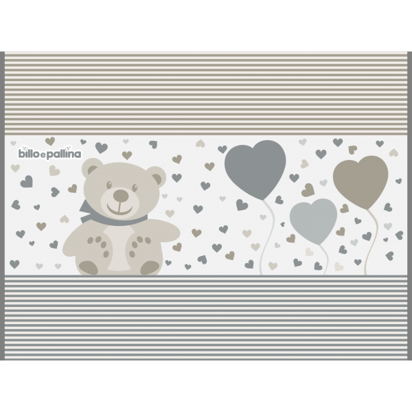 Imbottitura Fasciatoio PVC Billo e Pallina Orsetto Cuori e Strisce