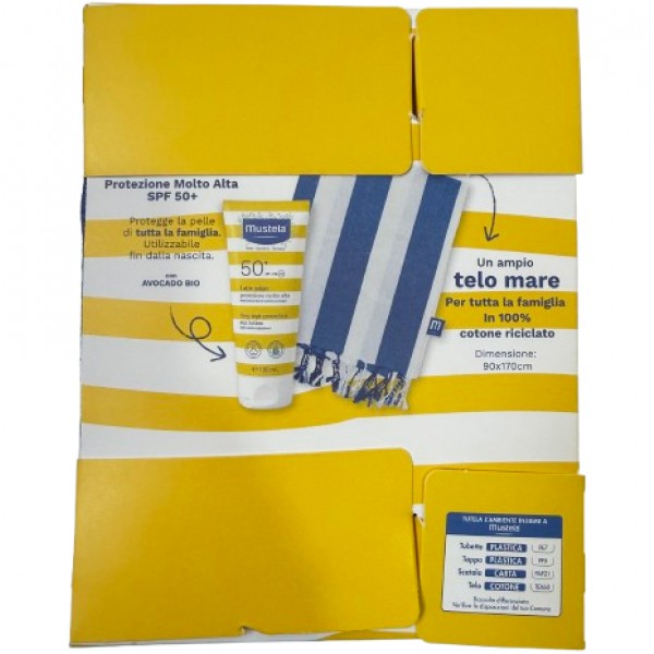 Kit Mustela Latte Solare SPF 50+ 100 ml con Telo Mare