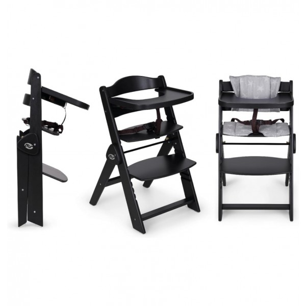 Innovaciones Ms Seggiolone Evolutivo Pieghevole Full Plus Nero con Cuscino Grigio