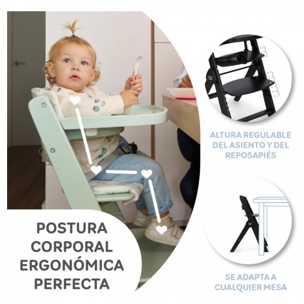 Innovaciones Ms Seggiolone Evolutivo Pieghevole Full Plus Nero con Cuscino Grigio