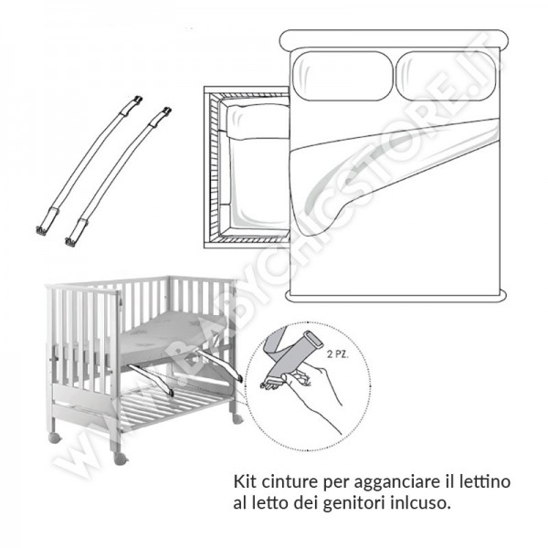 Lettino Culla Contact Azzurra Design Bianco Co-sleeping