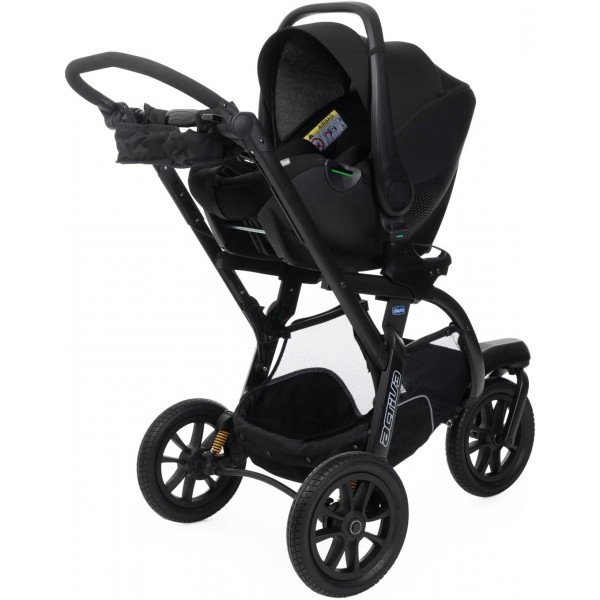 Trio Chicco Activ3 (Passeggino Activ3 Ebony + Navicella Activ3 Dark Beige + Seggiolino Auto Kory Essential i-Size Black)