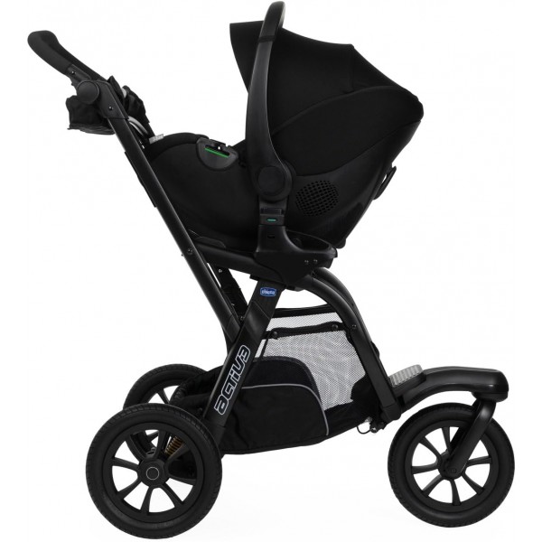 Trio Chicco Activ3 (Passeggino Activ3 Ebony + Navicella Activ3 Dark Beige + Seggiolino Auto Kory Essential i-Size Black)